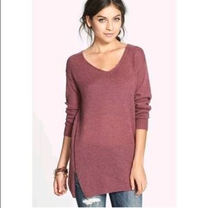 Nordstrom BP Mauve Wool Mohair VNeck Tunic Sweater